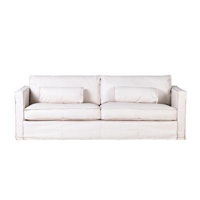 头层牛皮诧寂奶油羽绒沙发全皮