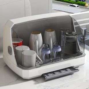 杯子收纳盒塑料置物架防尘玻璃杯沥水杯水杯桌面托盘架收纳盒茶杯