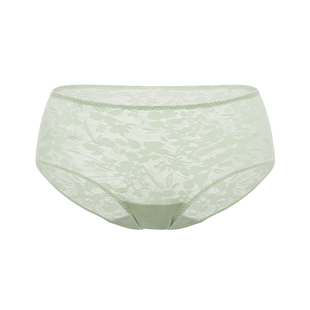 【小清风】遐中腰蕾丝内裤女轻薄速干高弹包臀不夹臀纯棉裆平角裤