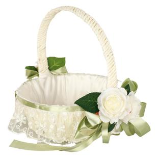 花童撒花瓣花篮婚礼婚庆喜篮户外婚礼INS风收纳手提蕾丝道具篮子