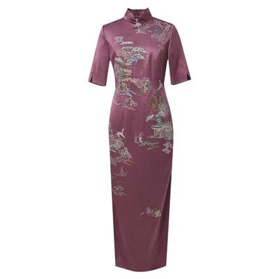 乔万尼复古国风旗袍裙连衣裙