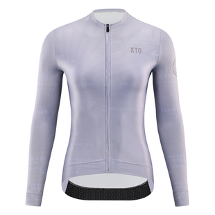 XINTOWN星恒女款自行车骑行服女长上衣夏季秋季公路车长袖惊奇灰