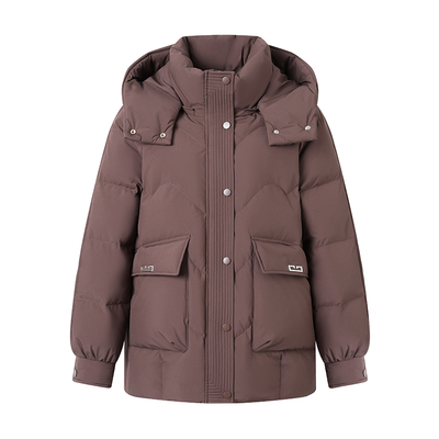 雅鹿中年妈妈羽绒服女中长款