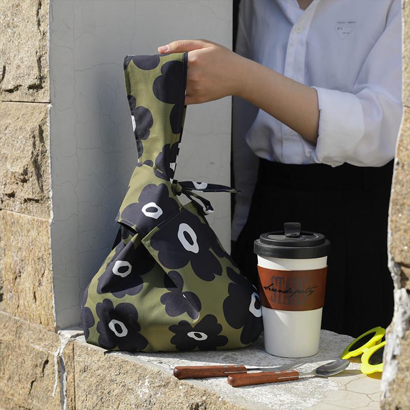 防水耐磨饭袋便当包学生上班族午餐带饭包大容量便携手腕包高颜值