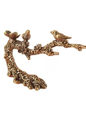 黄铜喜上眉梢笔架香台摆件