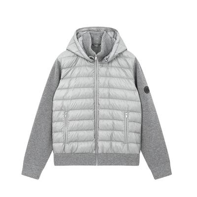 上下衣品男式新款冬装针织拼接羽绒服保暖男士厚外套高端商务休闲