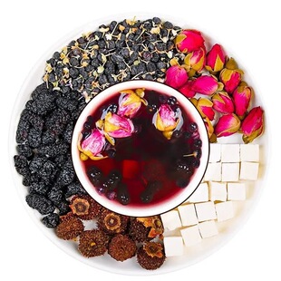 刺梨桑葚黑枸杞美玫瑰花白茯苓组合茶包泡水喝的东西养生女花草茶