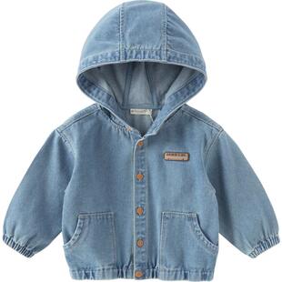 【商场同款】戴维贝拉儿童牛仔外套2026男童新款连帽上衣男宝春装
