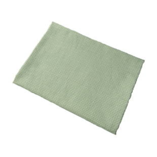 浅艾绿复古蓝泡泡格纯棉布 发圈娃衣服装连衣裙子帘民宿窗帘面料