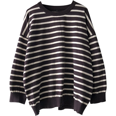 套头大码条纹内搭低领打底毛衣