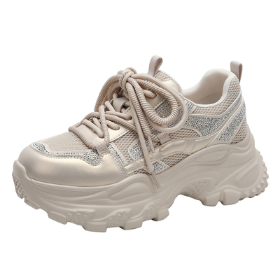 达芙妮厚底老爹鞋网面透气运动鞋