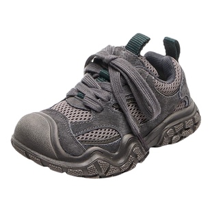 儿童老爹鞋2026春秋新款男童运动鞋真皮女童透气网面鞋软底登山鞋