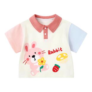 女童短袖polo衫宝宝t恤2026新款纯棉a类婴儿夏装上衣男童夏季衣服