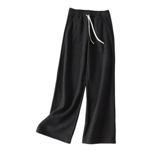 高性价比！加厚绒显瘦窄版直筒长裤女百搭保暖冬高腰休闲裤 W1614