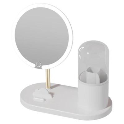 LED化妆镜带灯高清带化妆收纳筒