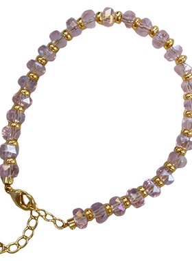 水晶串珠粉色韩系ins手链