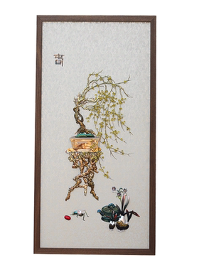 铁易知迎春图手作工艺美术画