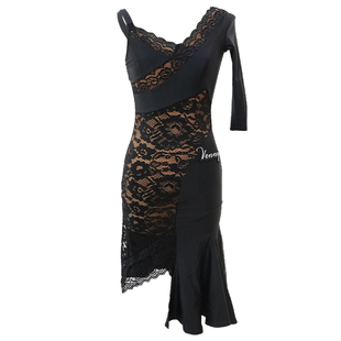 venny薇妮拉丁舞裙连衣裙练功儿童伦巴吊带专业舞蹈服装女套装