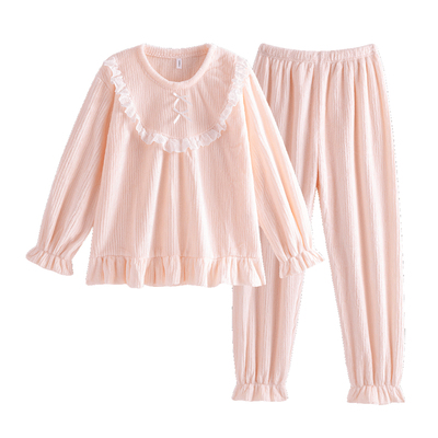 GOSO保暖法兰绒家居服套装女款2025新款甜美可爱软糯加厚睡衣