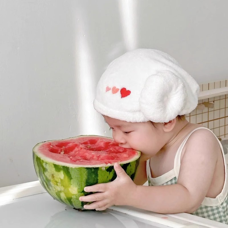 婴儿宝宝干发帽浴帽a类吸水不易掉毛1-3岁儿童拍照包头巾可爱毛巾