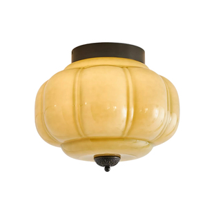 法式复古穆拉诺灯具中古卧室南瓜高级感Murano过道阳台全铜吸顶灯