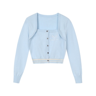 【DNA官方】针织衫假两件毛衣2025年秋新款刺绣logo开衫外套上衣