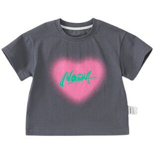 INSbobo儿童短袖T恤2026新款个性印花女童上衣洋气时髦男童夏装潮