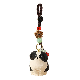 手工木雕小狗金毛钥匙扣猫咪书包包挂件汽车挂饰送朋友可爱礼物