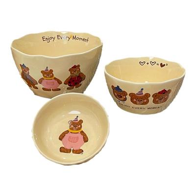 可爱摩登三小熊陶瓷餐具饭碗碗盘子套装蛋糕小熊碗