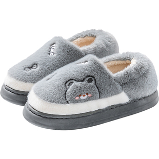 棉拖鞋男士秋冬季2025新款室内家居厚底防滑毛毛绒保暖情侣拖鞋女