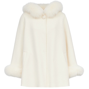 Vero Moda毛呢大衣女2025冬季新款含绵羊毛桑蚕丝双面呢32546T001