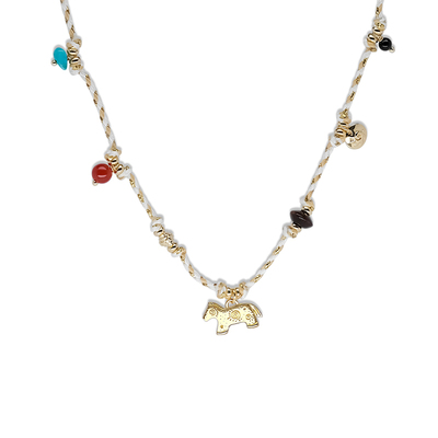 LAZYCIRCLES彩色编绳项链