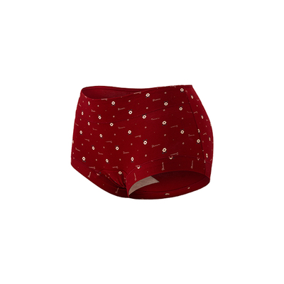 UFEEL内裤女红色中腰平角高弹舒适纯棉底档本命年少女内裤8405