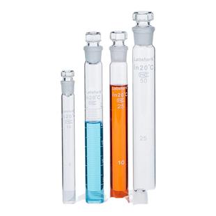 Labshark具塞比色管玻璃10/25/50mL带刻度试管平底纳氏比色管湘玻