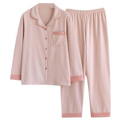 情侣保暖德绒开衫睡衣套装