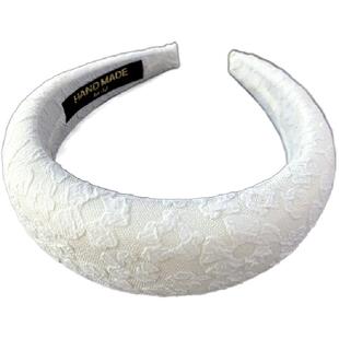 甜美花朵白色高颅顶发箍厚海绵头箍显脸小发卡2025春夏头饰头饰女