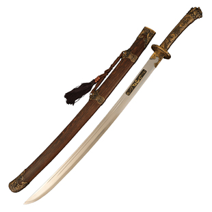 龙泉古羽刀剑雁翎刀绣春刀高锰钢一体清刀牛尾刀装饰道具刀未开刃