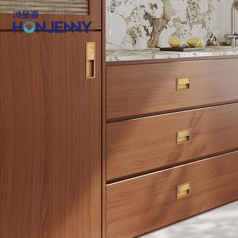 开槽内嵌新中式原木家具屋把手衣柜家居门抽屉拉手五金装修橱柜全