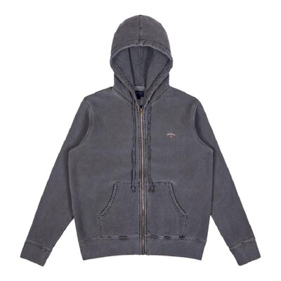 加厚水洗做旧拉链连帽卫衣