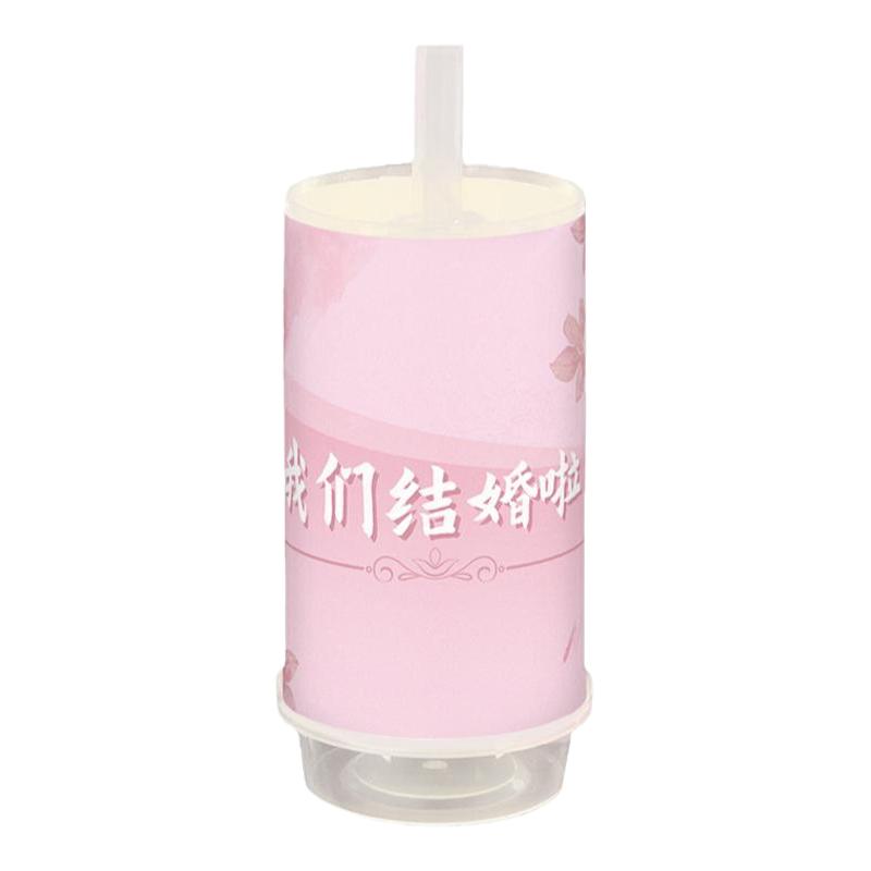 粉色布丁杯封口纸唯美订婚甜品台装饰小清新婚礼thankyou吊牌绑带