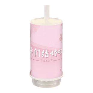 粉色布丁纸甜品台装饰瓶慕斯杯封口纸订婚礼thankyou插吊牌摆配件