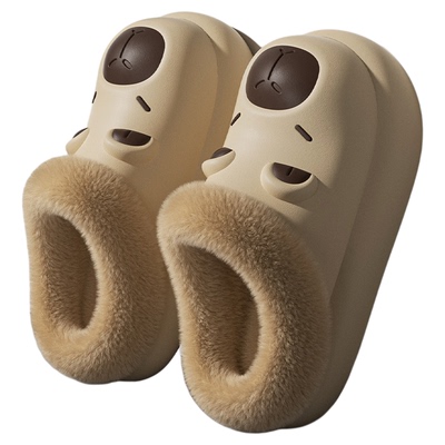 卡皮巴拉棉拖鞋可爱时尚防水保暖