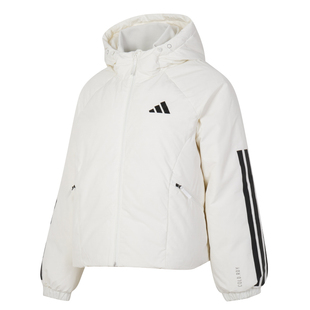 阿迪达斯运动套装女装 2026冬季新款保暖连帽羽绒服束脚加绒长裤