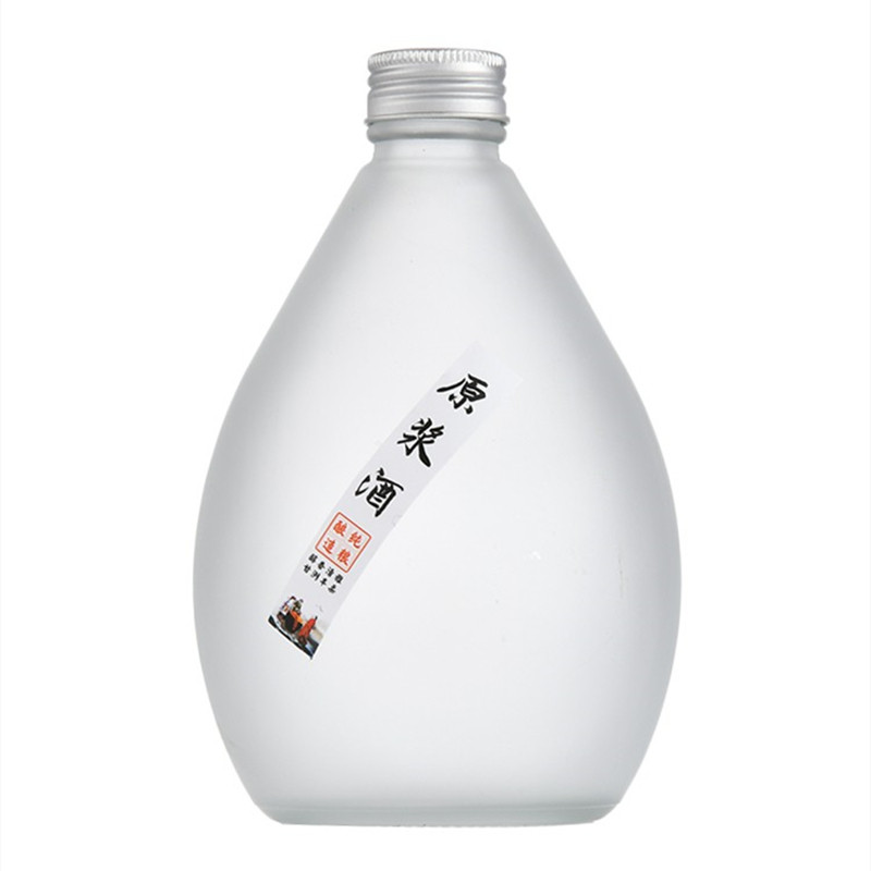 一斤装玻璃白酒瓶透明磨砂2两装