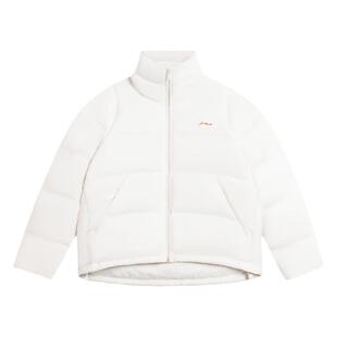 李宁羽绒服女款2025冬季款专柜正品立领短款宽松鸭绒外套AYMU102