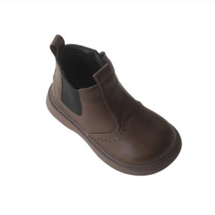 男童短靴儿童马丁靴二棉新款女童英伦皮鞋加绒宝宝切尔西加棉靴子