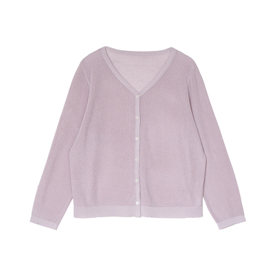 安妮森林V领彩色防晒针织开衫女