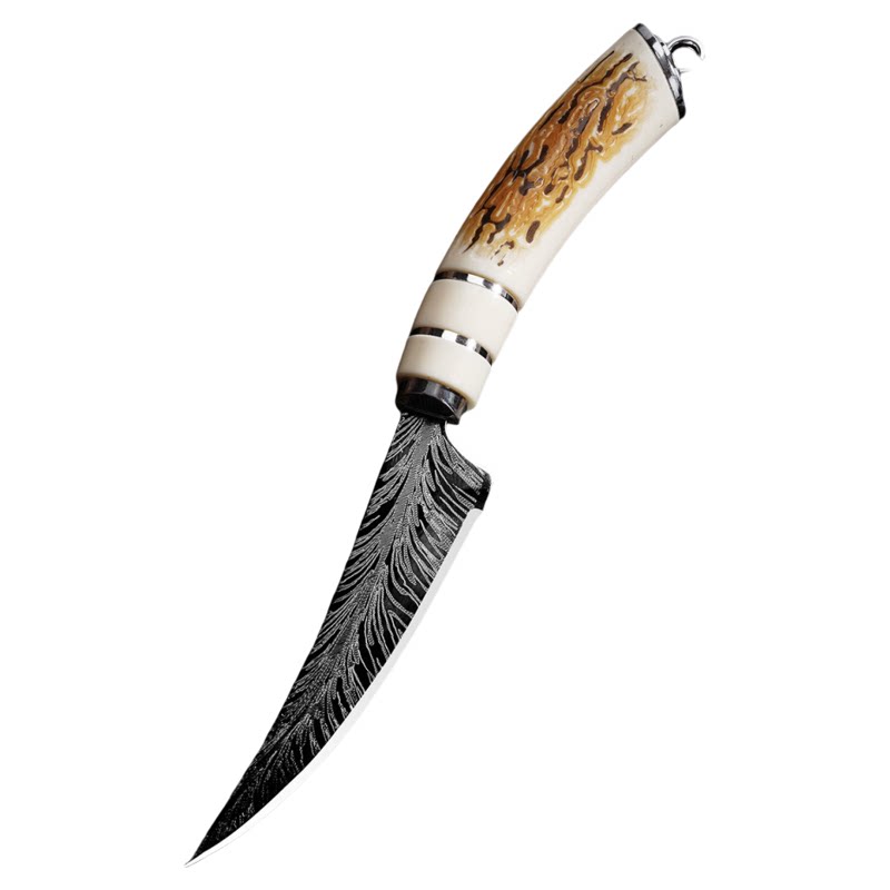 少夫人羊角形锋利水果刀配刀套