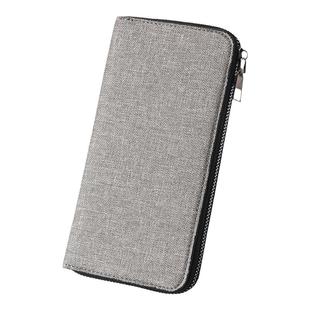 男士钱包长款拉链帆布手拿包多功能大容量手包简约学生年轻人钱夹