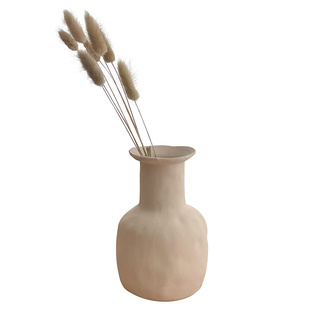 复古高级感素胚陶瓷花瓶粗陶花器ins风北欧客厅电视柜装饰摆件